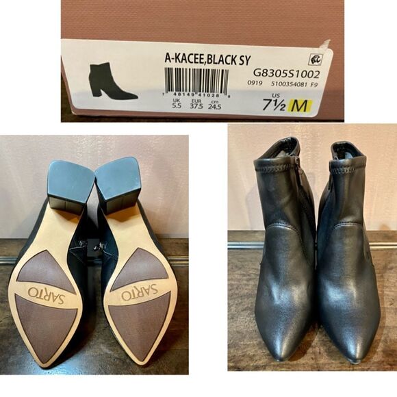 Franco Sarto Kacee Black Leather Ankle Boot BNWT - Picture 6 of 6